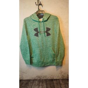 Under armor loose fit pullover hoodie. Green and white fleck.
